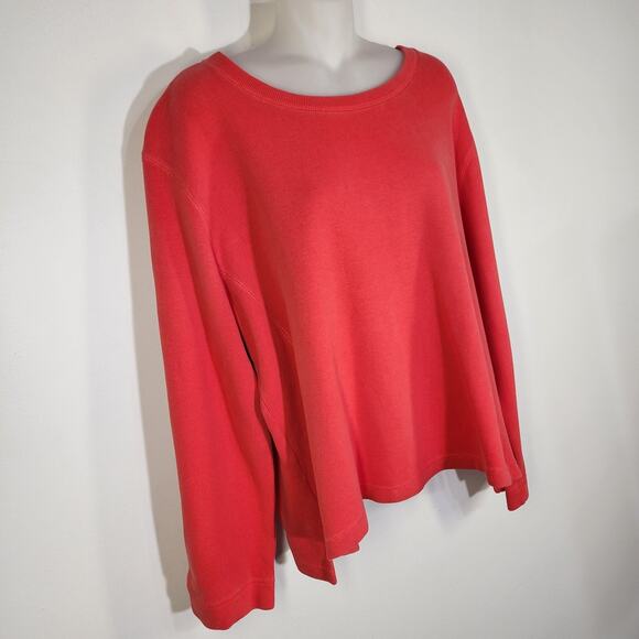 Orvis Women Sweater Size XL Petite Red Long Sleeve Pullover Cotton Outdoors Knit - Picture 4 of 10
